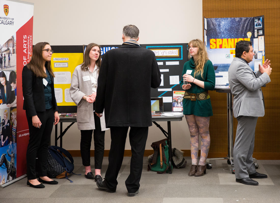 The School of Languages, Linguistics, Literatures and Cultures was well represented by Brielle Usher and Julia Stuart - Linguistics, Kristy Koehler - Verbatim Club and Heans Keeler - Spanish. All were happy to explain what they gained from their studies and how their skills transfer to the workplace. 