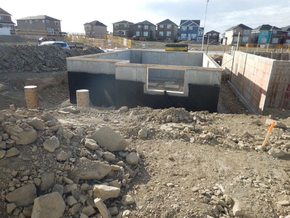 The excavated basement where the fish fossils were discovered. 