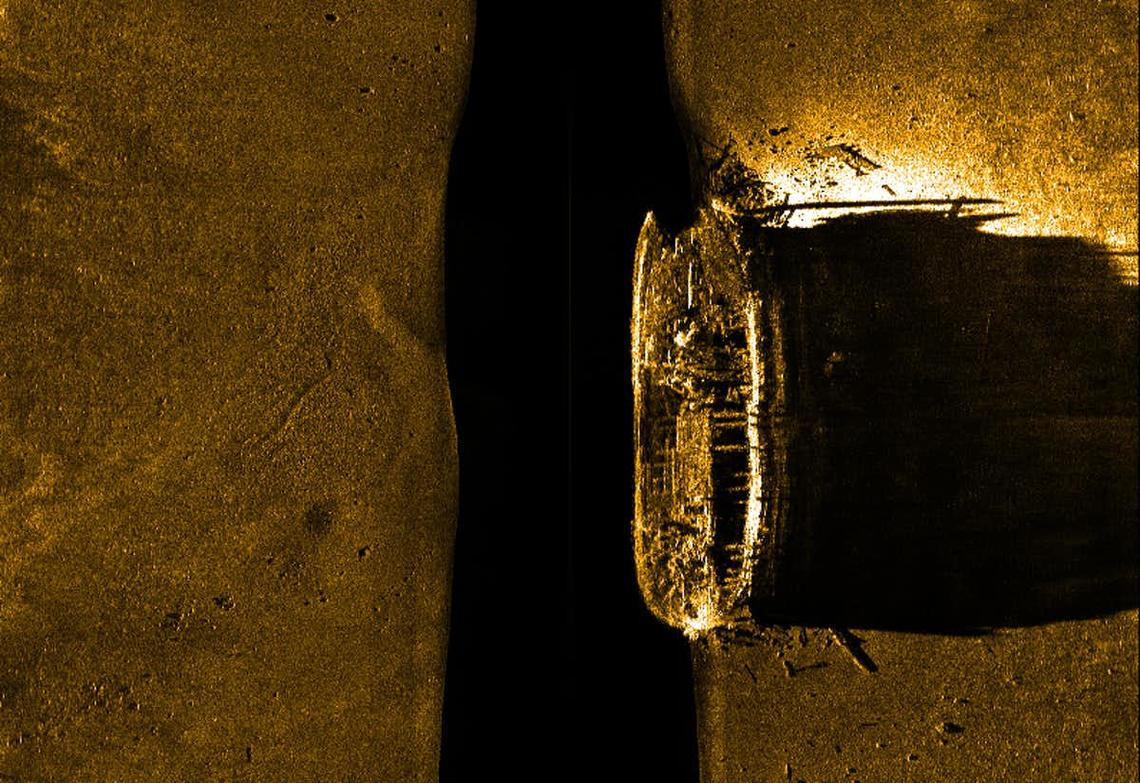 Sonar image of found ship. 