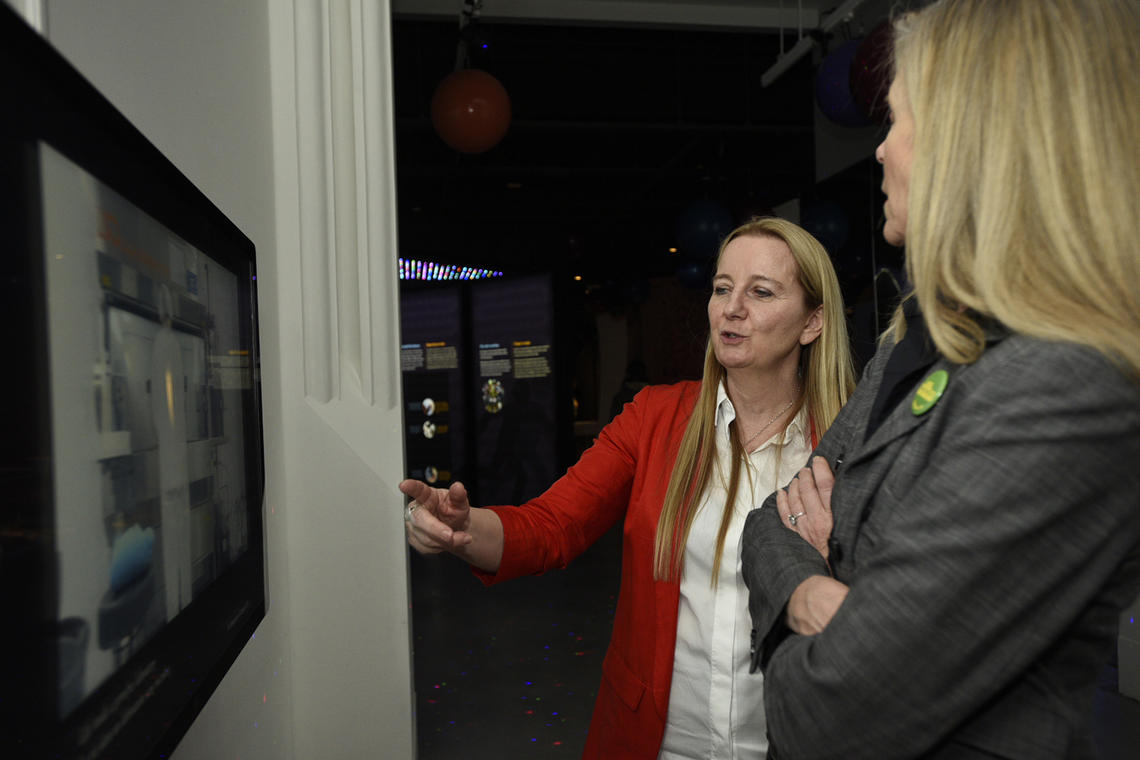 Kathy McCoy at the opening of the Microbiome exhibit in Ottawa