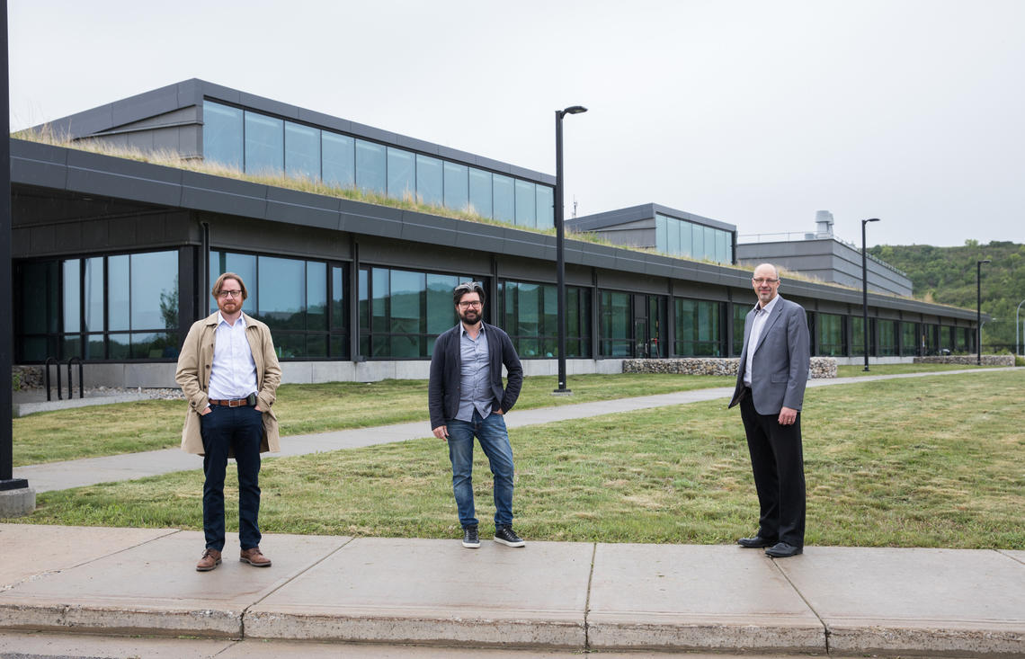 Michael Parkins, Casey Hubert and Kevin Frankowski lead the COVID-19 wastewater monitoring project.