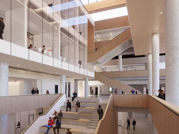 Level 2 atrium stair from bridge