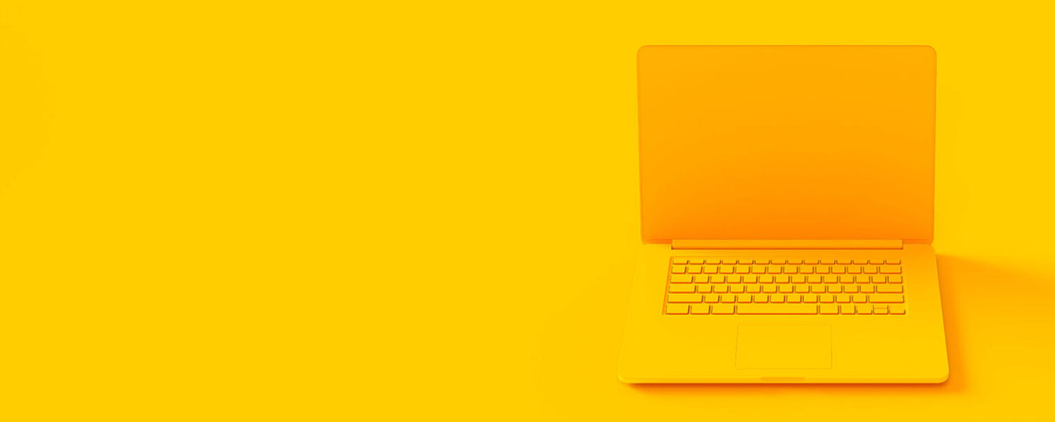 3D Yellow Laptop