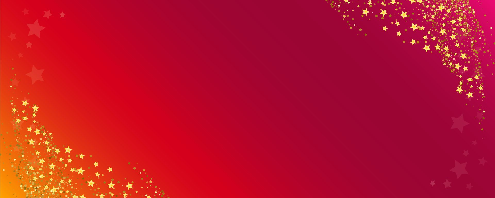 Orange and red background with gold stars on top