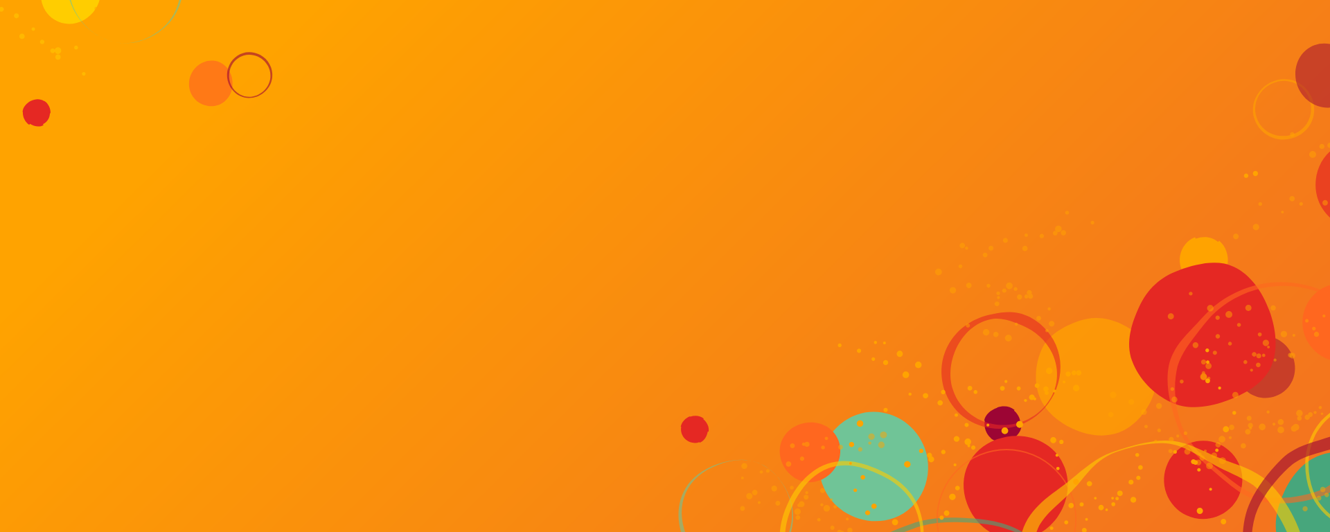 Graphics depicting coloured circles and outlines layered in a design