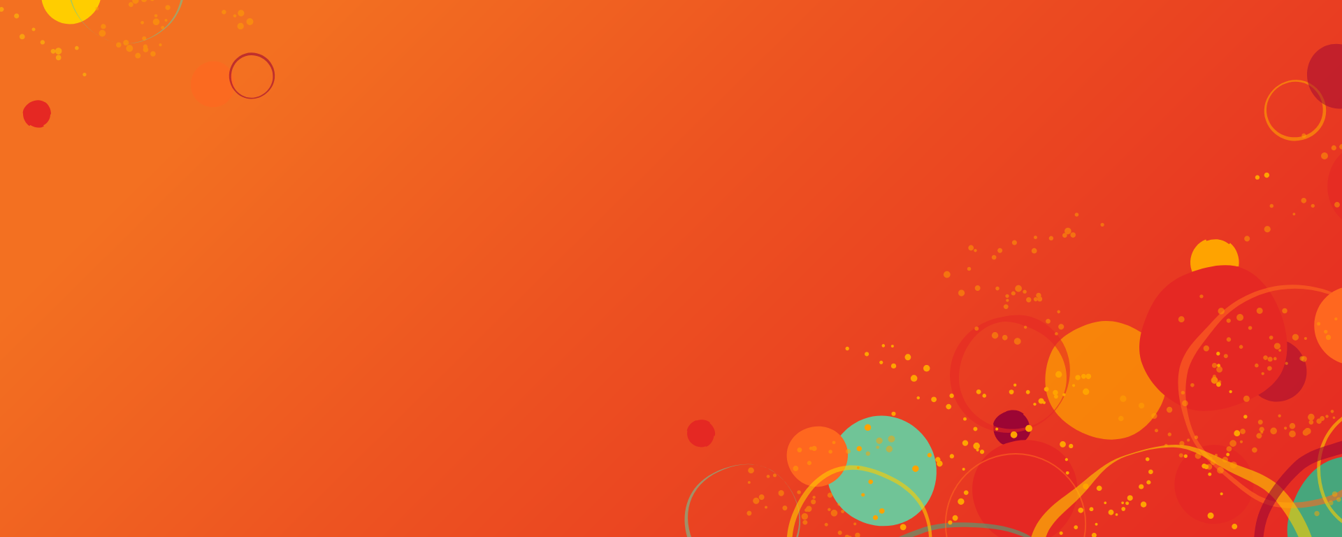 Conference theme graphic shows coloured circles and circle outlines in a pattern