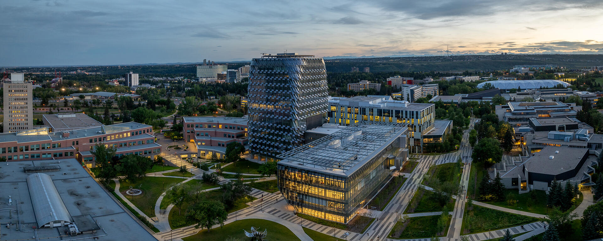 Aerial photo of the UCalgary campus