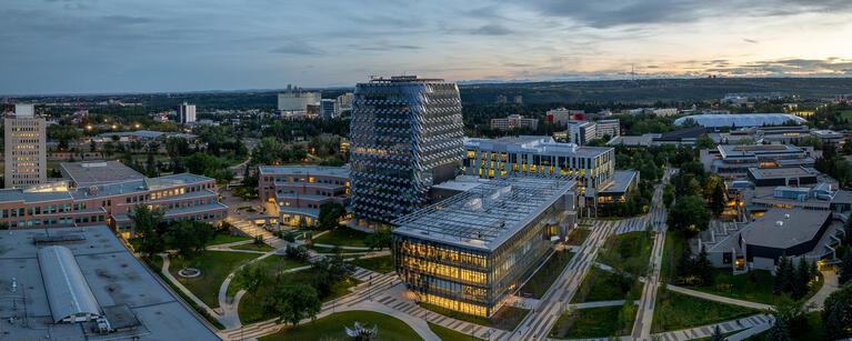 Aerial photo of the University of Calgary campus