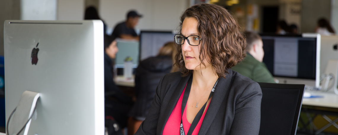Woman working on computer