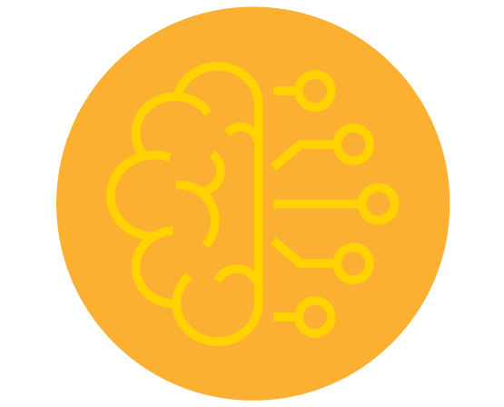 Brain and network icon.