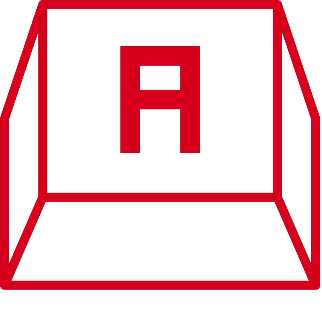 The letter "A" illustration of a keyboard letter.