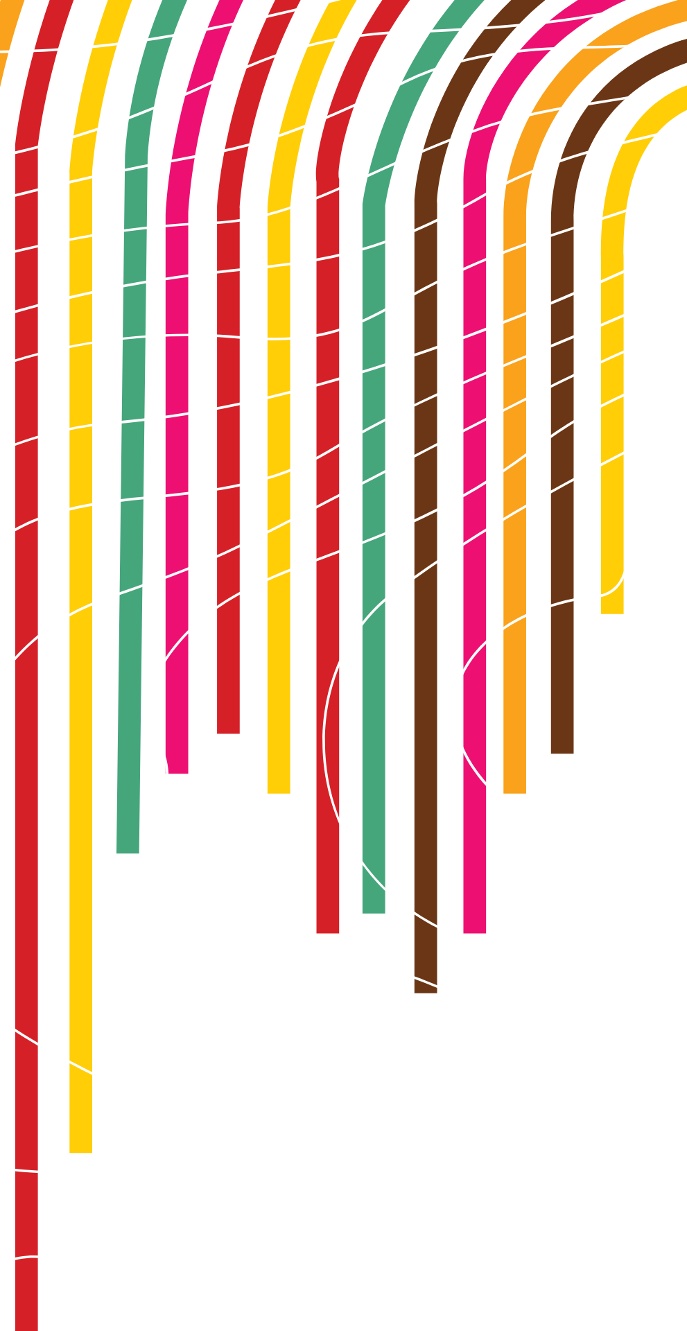 A graphic using a coloured lines motif with overlayed topographical lines to provide visual texture