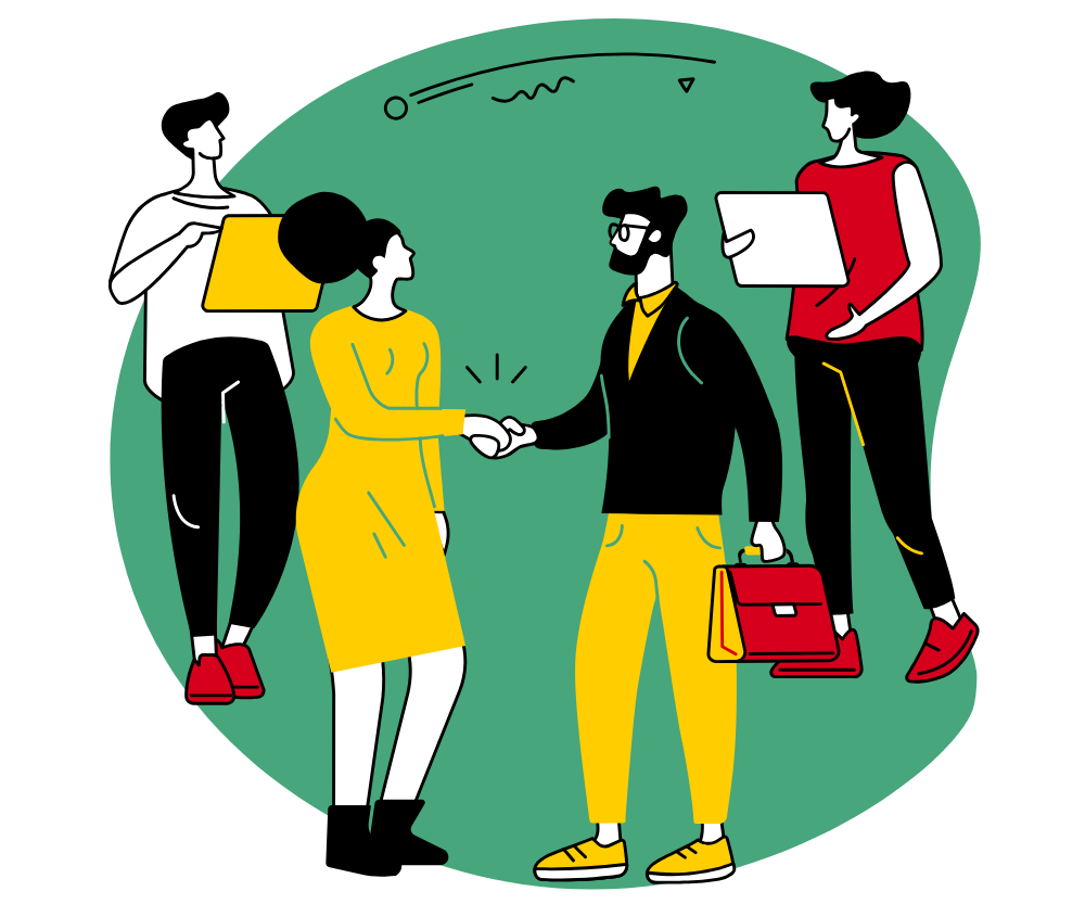 People collaborating on a project