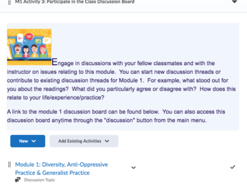Embed discussion activities in learning modules