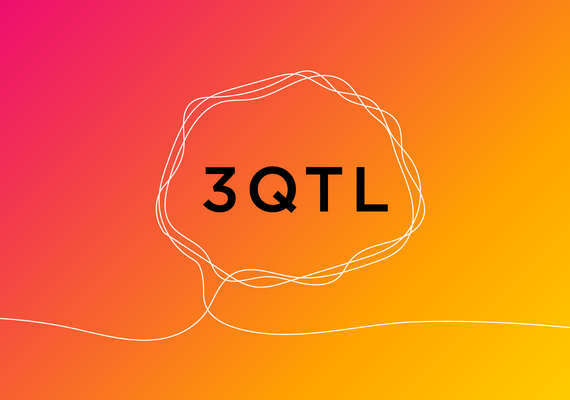 3QTL podcast cover featuring a sketched speech bubble over a gradient background.