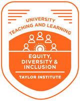 Equity, diversity and inclusion badge.