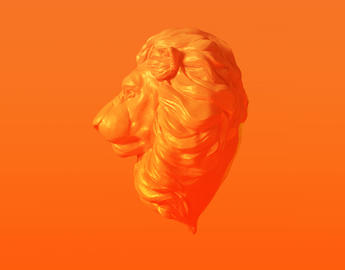 3D Orange Lion 