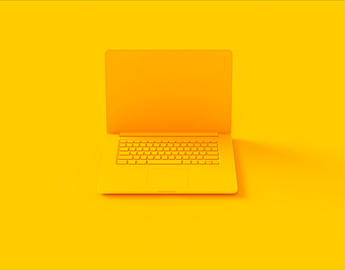 3D Yellow Laptop