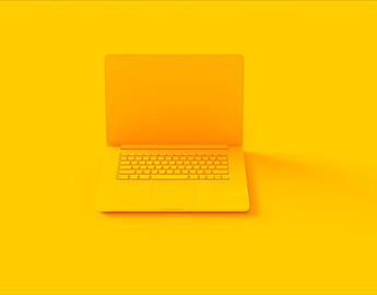 3D Yellow Laptop