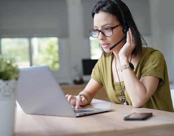 Woman working with a laptop